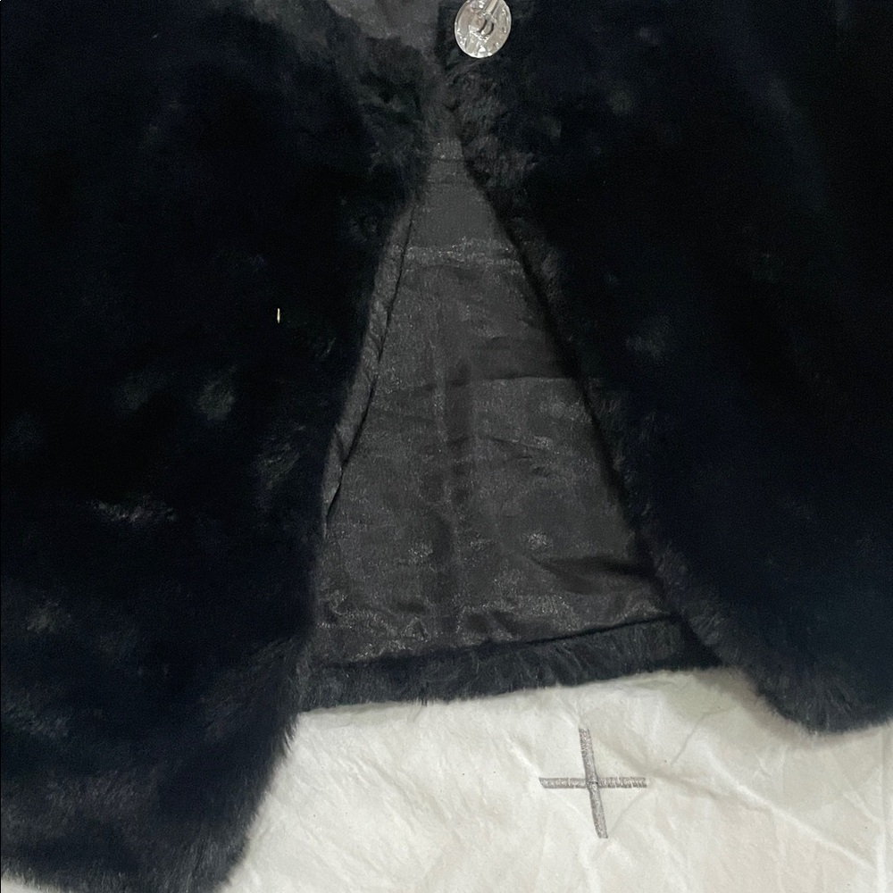 BCBGirls Black Faux Fur Cape for Kids - Picture 3 of 4